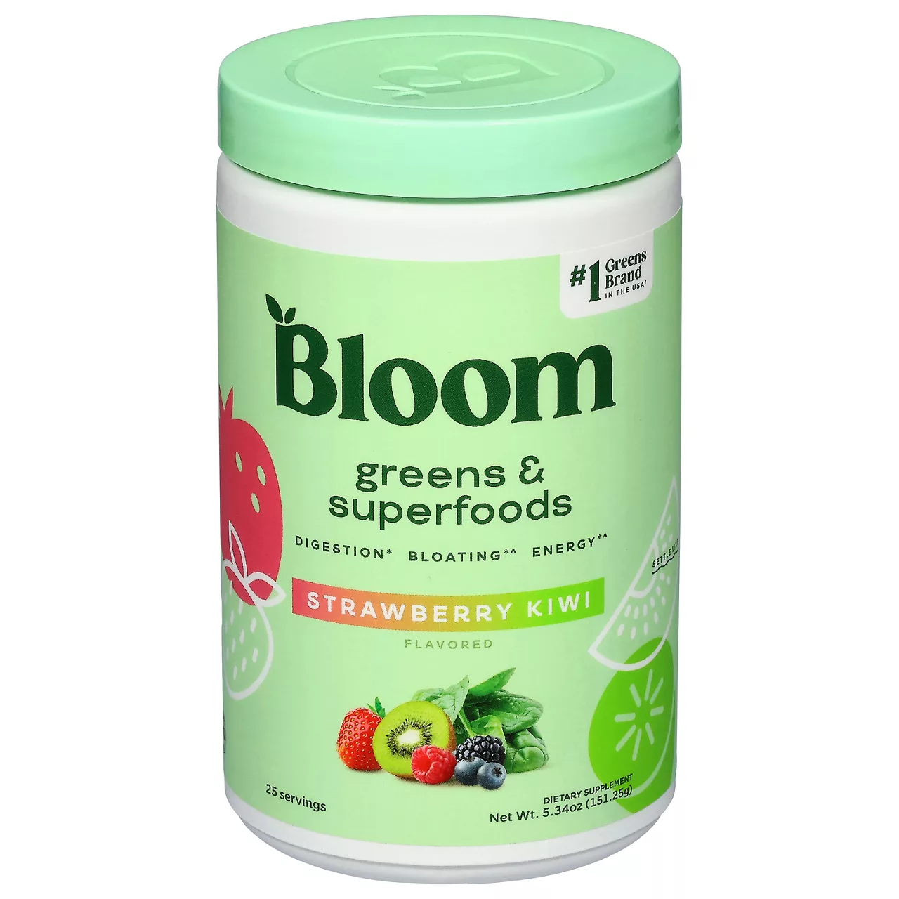 BLOOM NUTRITION Greens and Superfoods Powder - Strawberry Kiwi - 25 ct