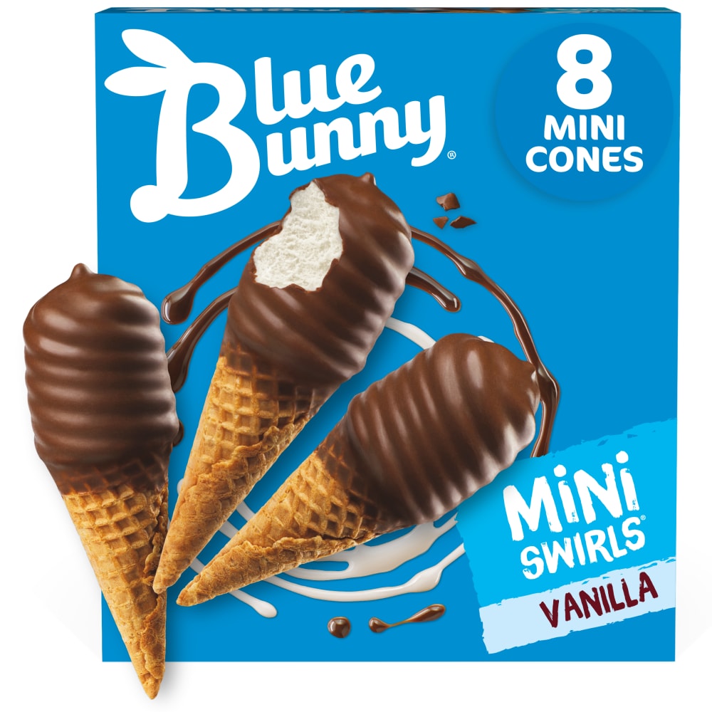 Blue Bunny Mini Swirls Frozen Dairy Dessert, Vanilla