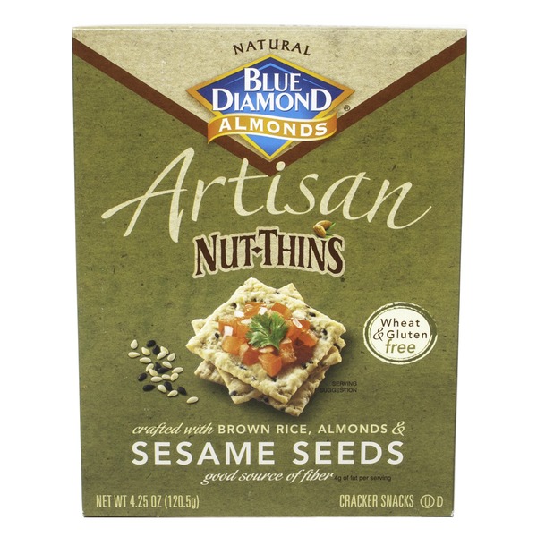 Blue Diamond Almonds Artisan Sesame Seeds Nut & Rice Cracker Snacks