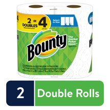 Bounty Select-A-Size Paper Towels, White, 2 Double Rolls = 4 Regular Rolls, 2 Count