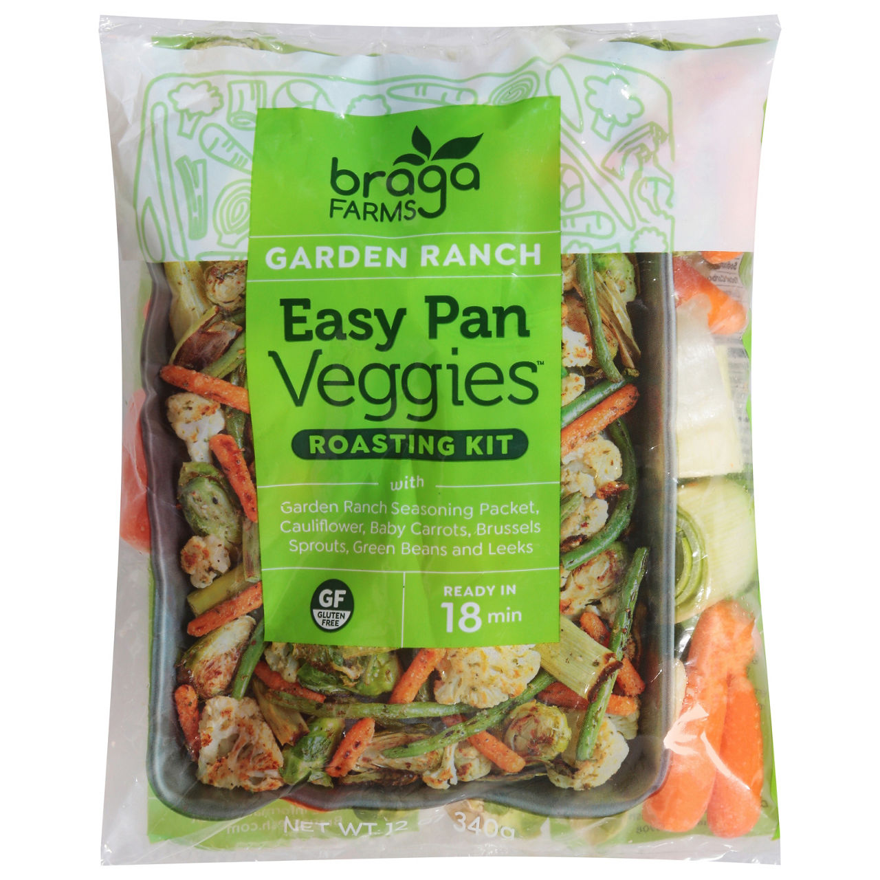 Braga Farms Easy Pan Veggies Roasting Kit, Garden Ranch 12 ounce