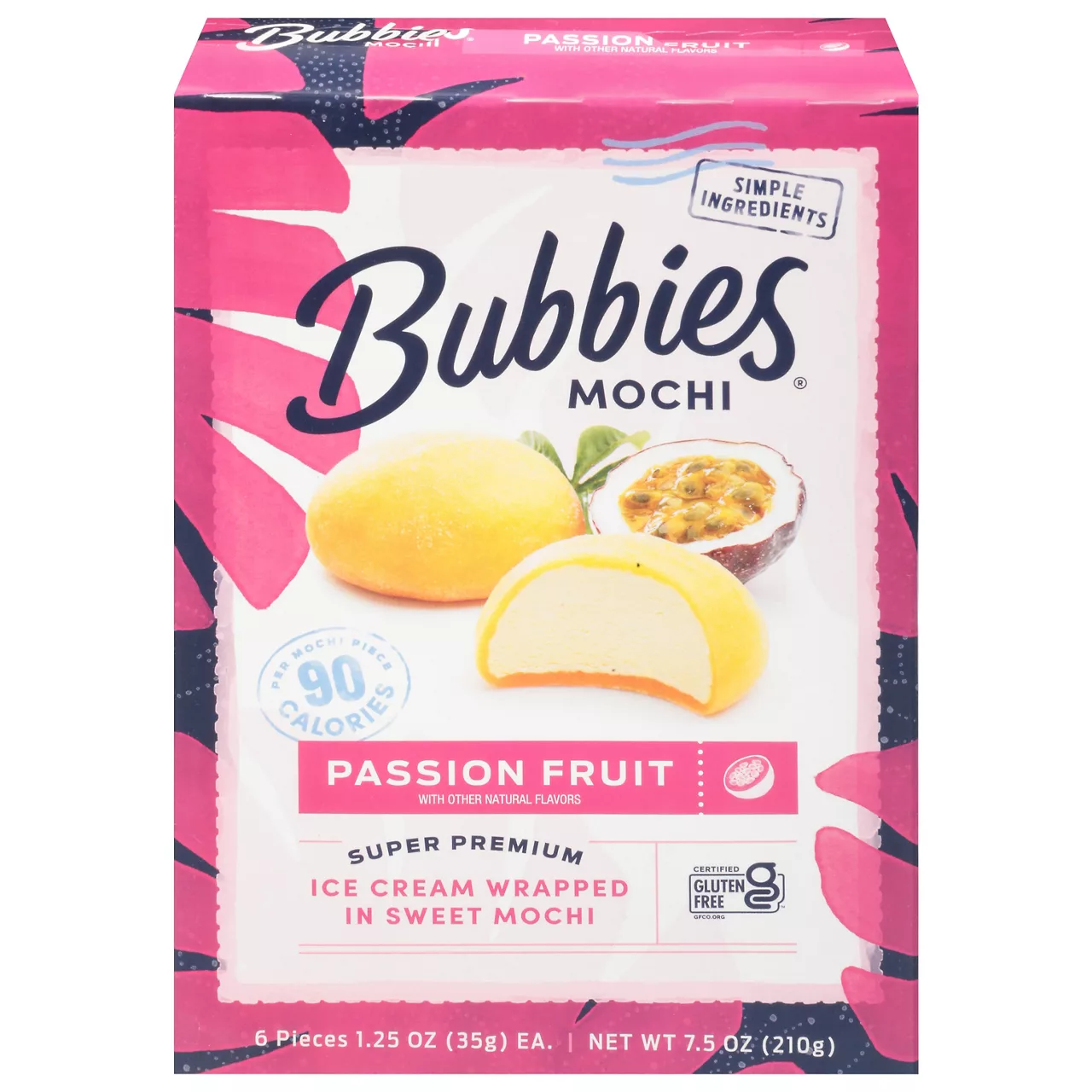 Bubbies Mochi, Passion Fruit, Super Premium