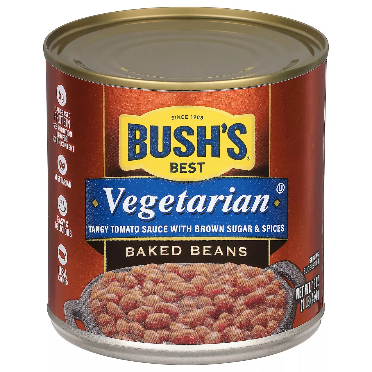 Vegetarian Tangy Sauce With Brown Sugar & Spices Baked Beans