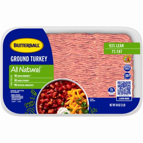 Butterball All Natural Fresh Ground Turkey, 93%/7%