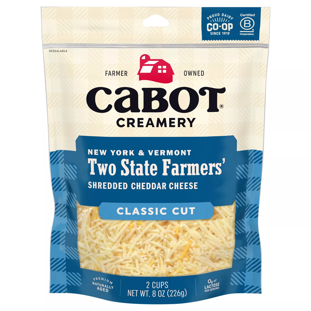 Two State Farmers' New York & Vermont Shredded Cheddar Cheese