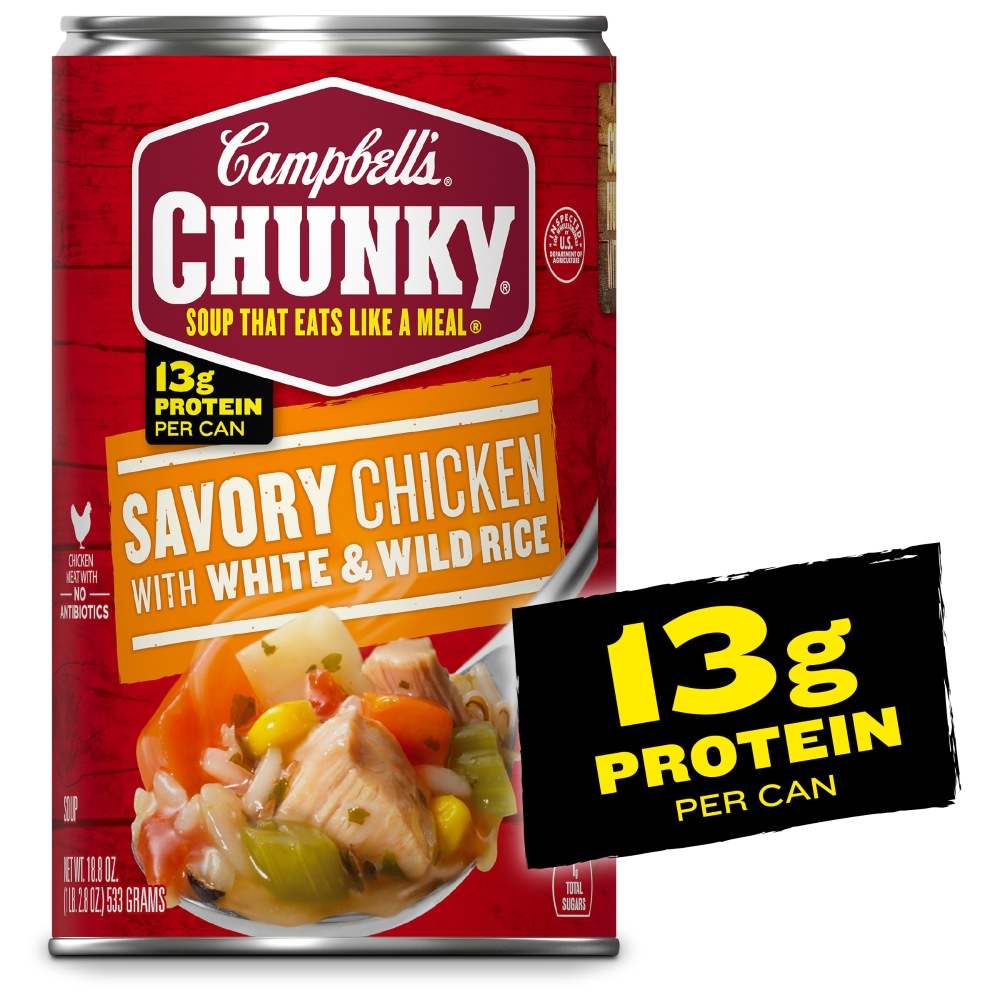 Campbell's Chunky Soup, Ready to Serve Savory Chicken with White and Wild Rice Soup