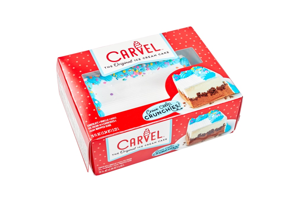 Carvel Family Size Ice Cream Cake, Chocolate and Vanilla Ice Cream with Crunchies