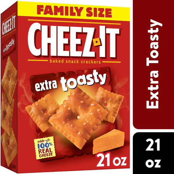Cheez-It Cheese Crackers, Extra Toasty, Family Size