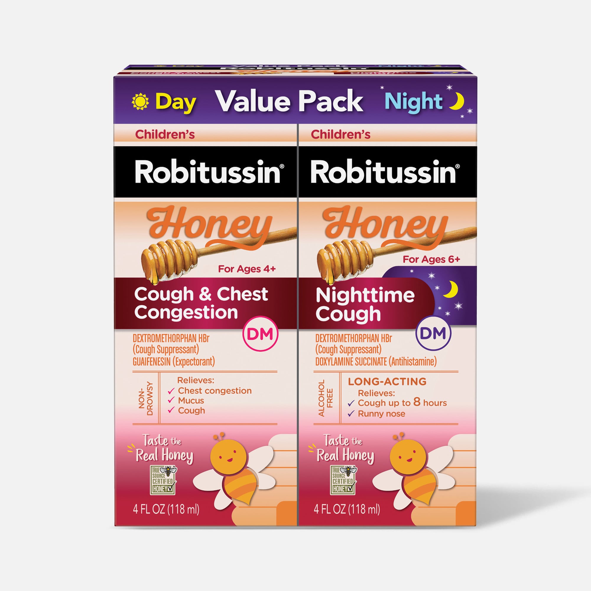 Robitussin Children's Robitussin Honey Cough & Chest Congestion Dm & Nighttime Cough Dm Day/Night Value Pack 2