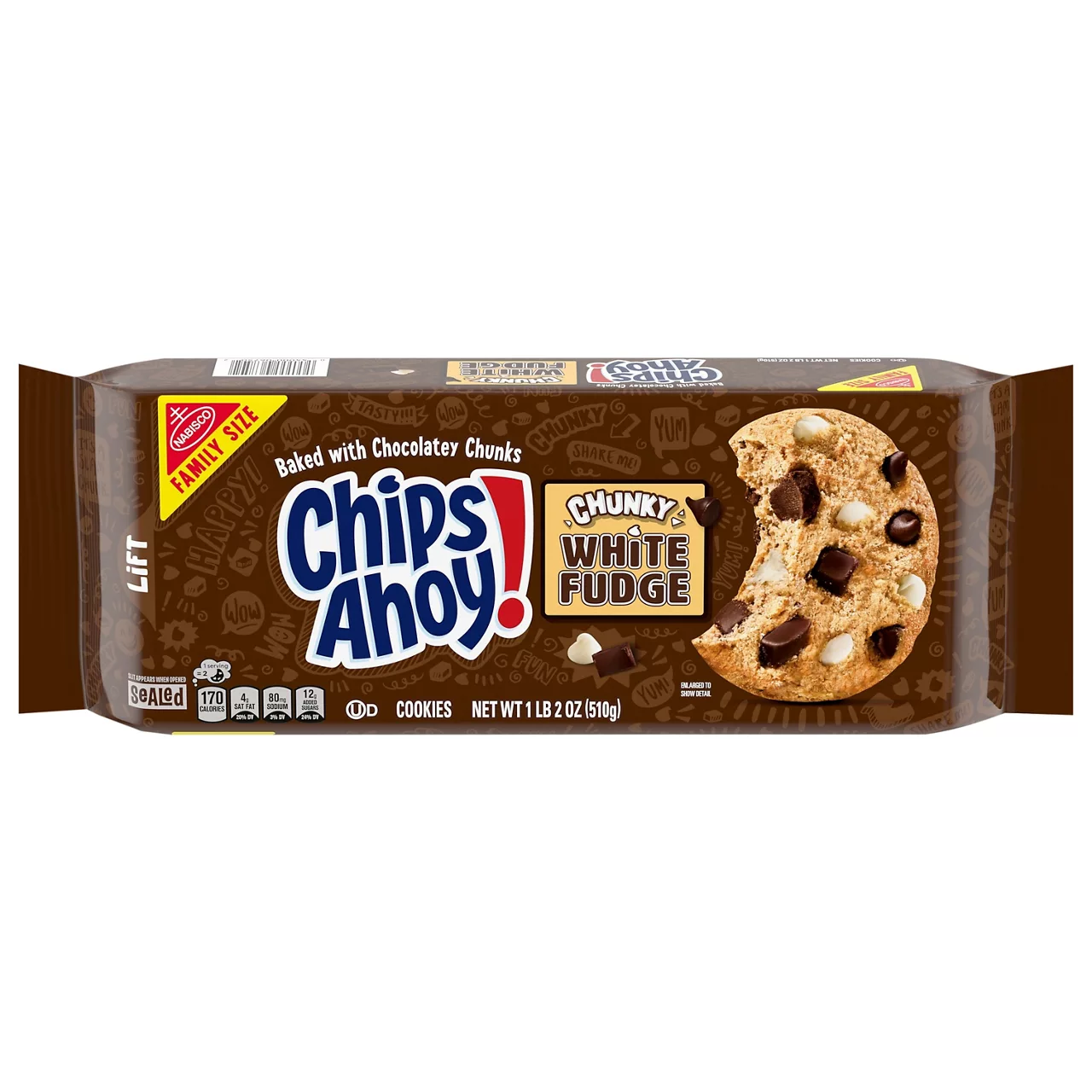 Chips Ahoy! CHIPS AHOY! Chunky White Fudge Chocolate Chunk Cookies, Family Size
