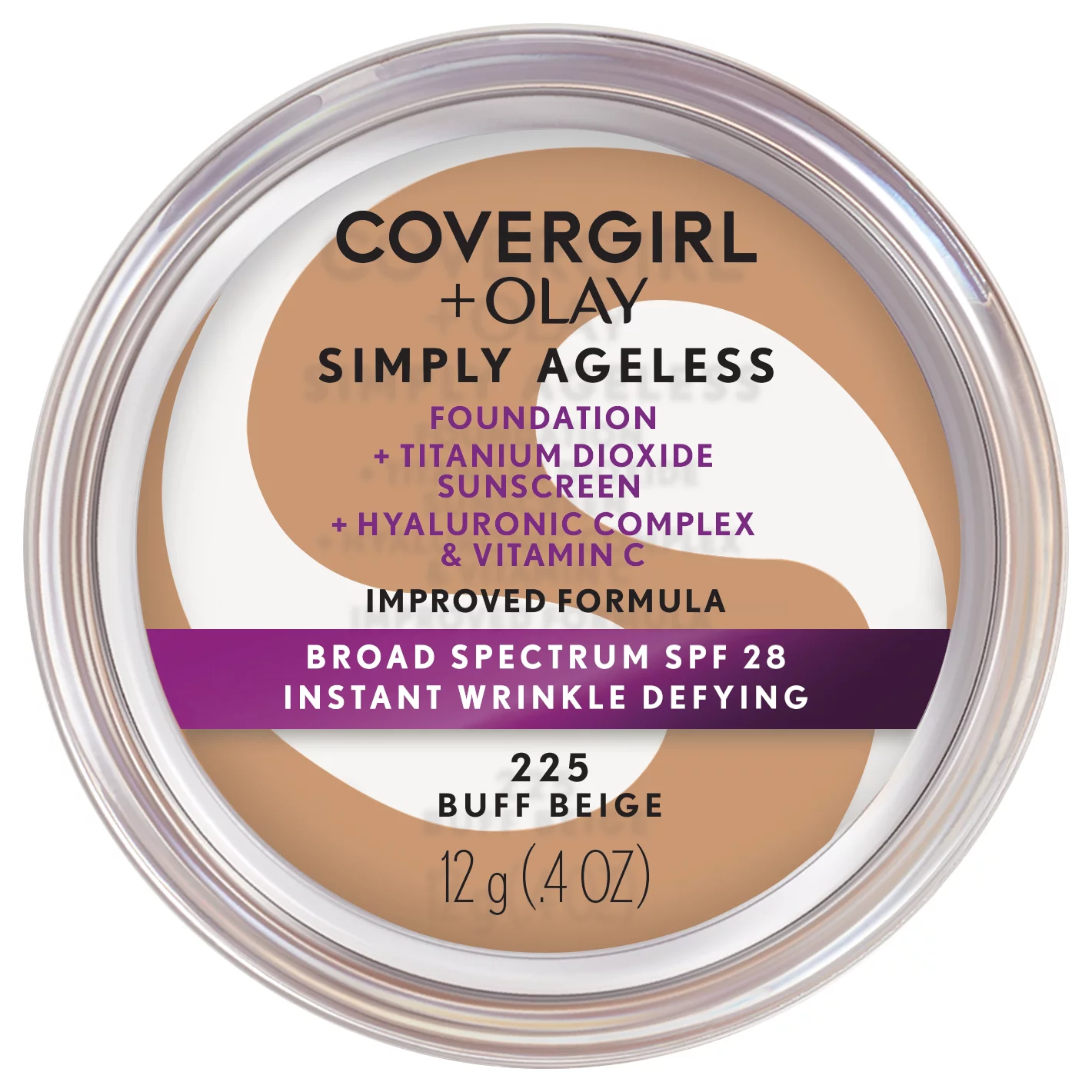 COVERGIRL + OLAY Simply Ageless Instant Wrinkle-Defying Foundation with SPF 28, Buff Beige 225