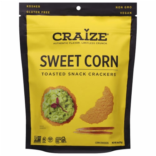 Craize Sweet Corn Crisps | Gluten Free, Vegan, Kosher, Toasted Corn Crackers | 3 pack