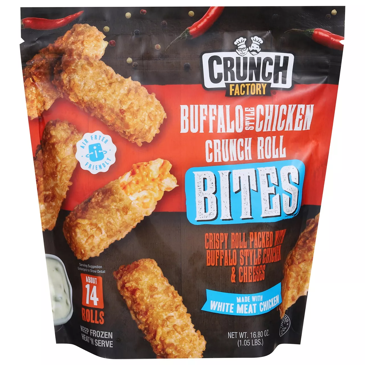 Crunch Factory Bites, Crunch Roll, Buffalo Style Chicken