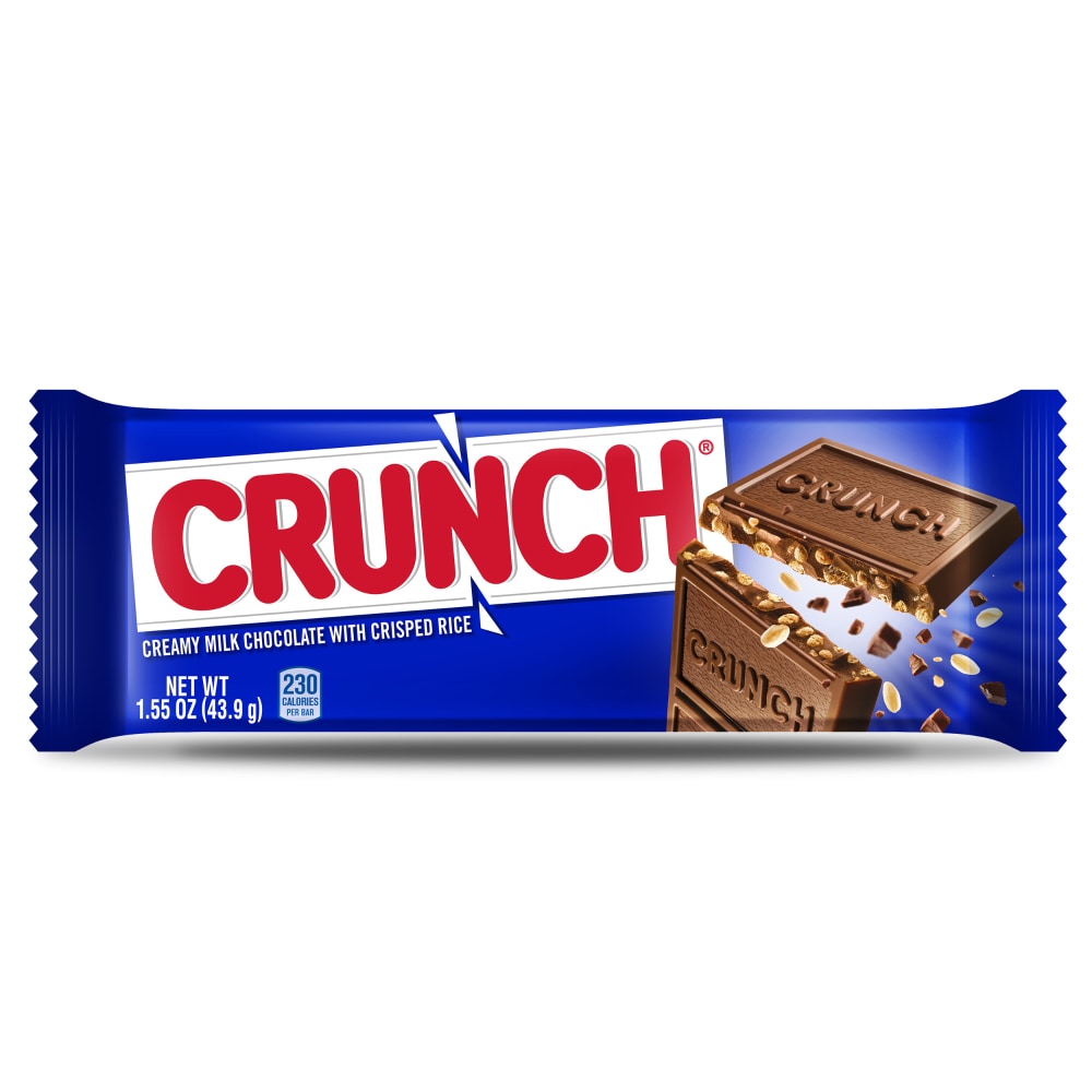 CRUNCH Full-Size Candy Bar Creamy Milk Chocolate with Crunchy Crisped Rice Single Bar