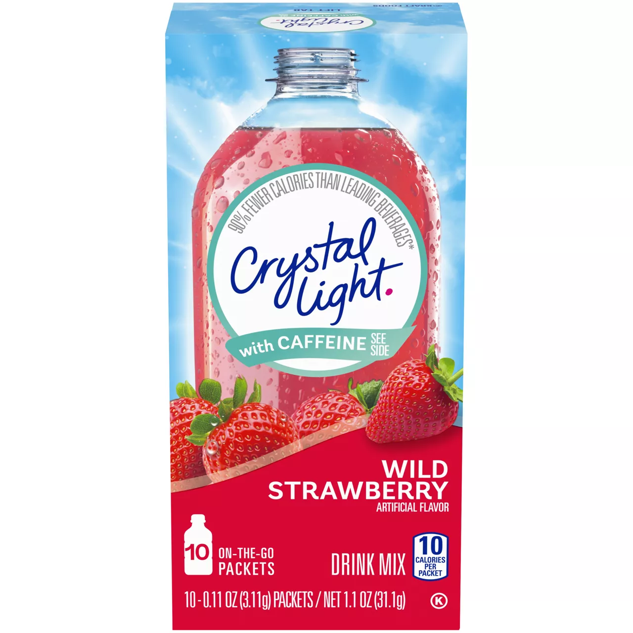 Crystal Light Wild Strawberry Artificially Flavored Powdered Drink Mix with Caffeine