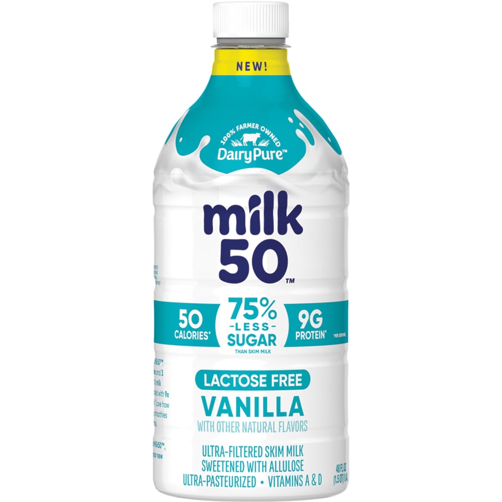 DairyPure Milk50 Fat Free Vanilla Lactose Free Ultra-Pasteurized 48 Fluid Ounce Plastic Bottle