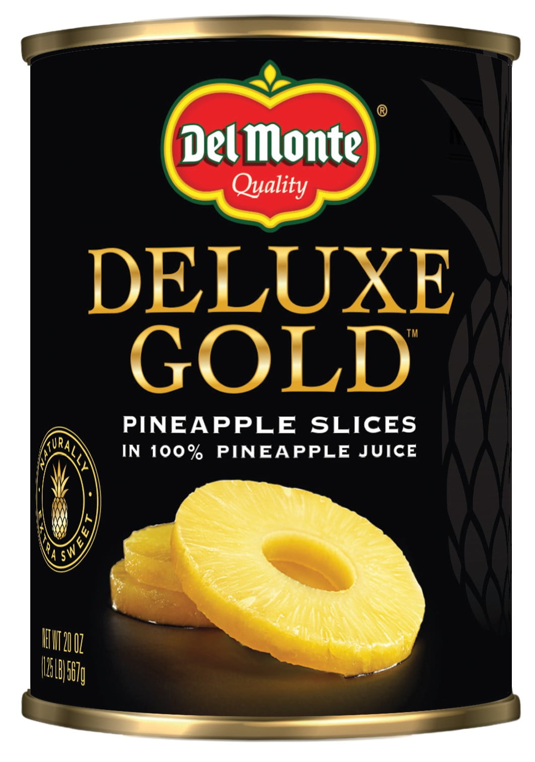 DEL MONTE DELUXE GOLD Pineapple Slices in 100% Juice, Canned Fruit
