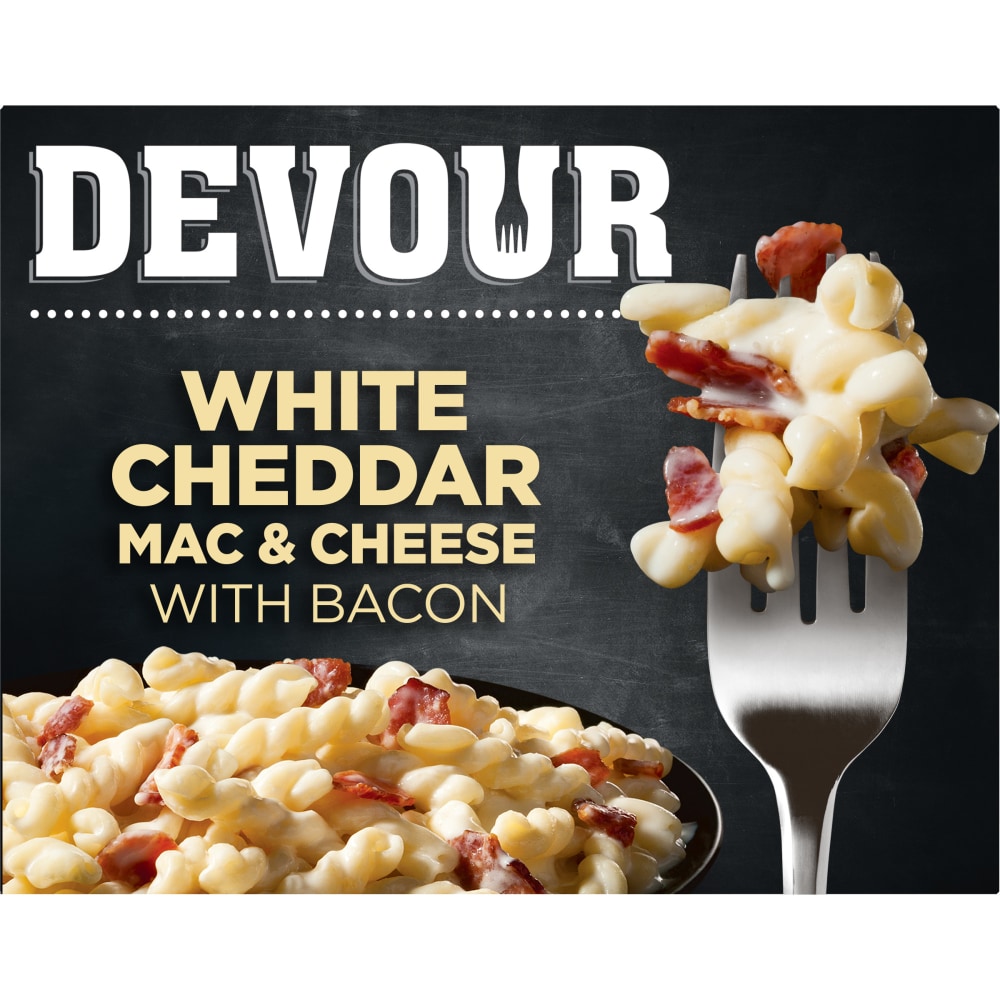 DEVOUR White Cheddar Mac & Cheese with Smoked Bacon Frozen Meal, Box
