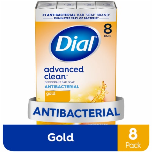 Dial 'Round The Clock Odor Protection Antibacterial Deodorant Soap Bars Gold - 8 CT