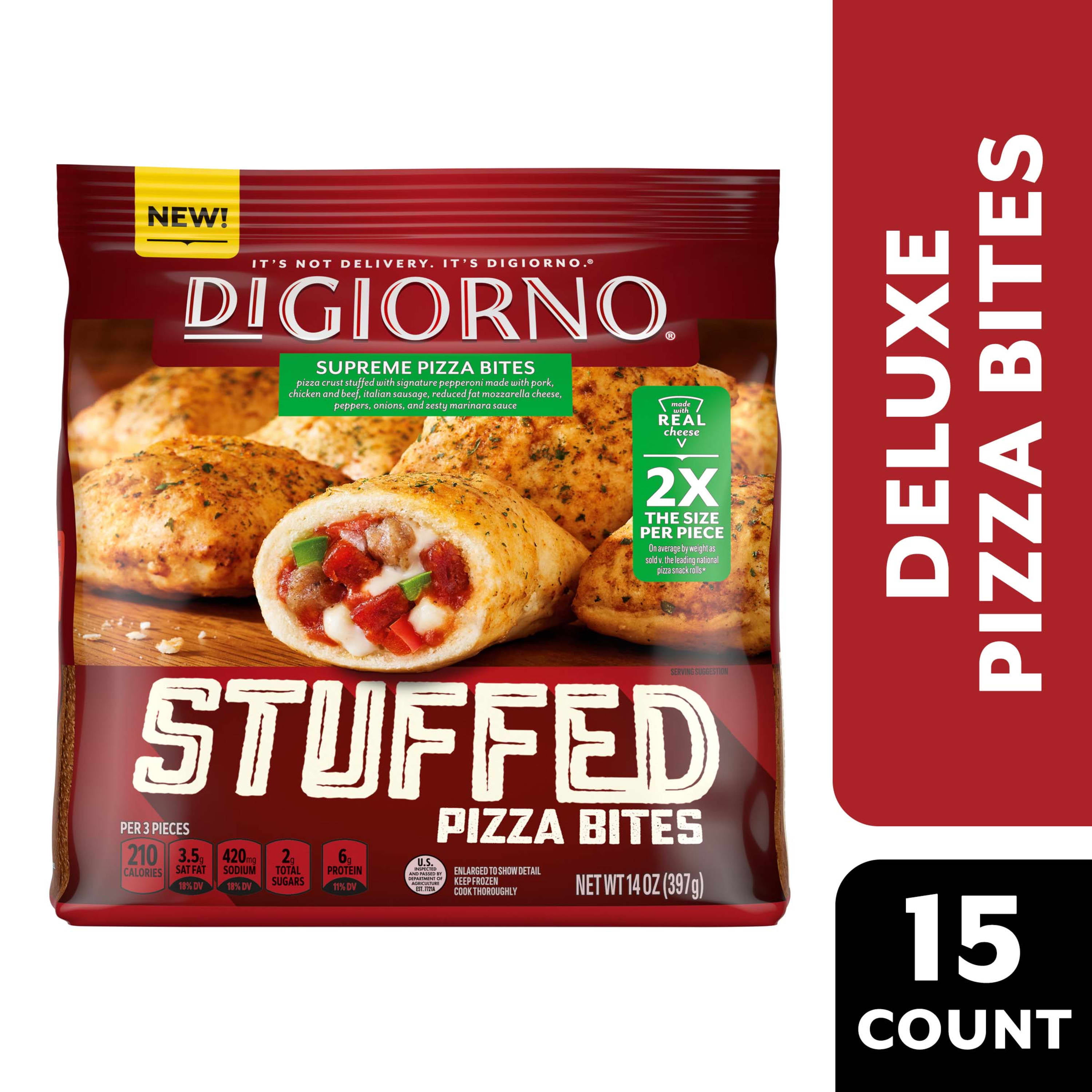 DiGiorno Stuffed Pizza Bites, Supreme Pizza Bites Frozen Snacks