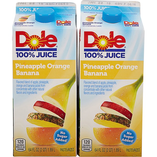 Dole 100% Juice Pineaple Orange Banana, 2 x