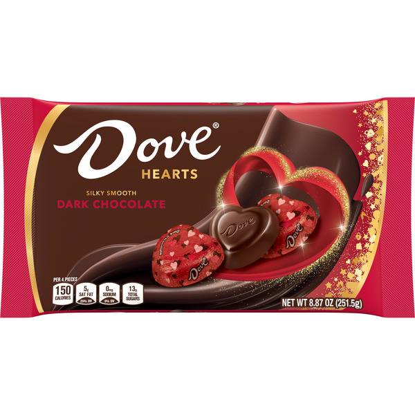 DOVE PROMISES Valentine Dark Chocolate Candy Hearts 8.87-Ounce Bag