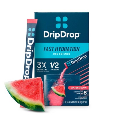 DripDrop - Electrolyte Powder for Dehydration Relief Fast - Watermelon - 8 Pk (HSA/FSA Approved)