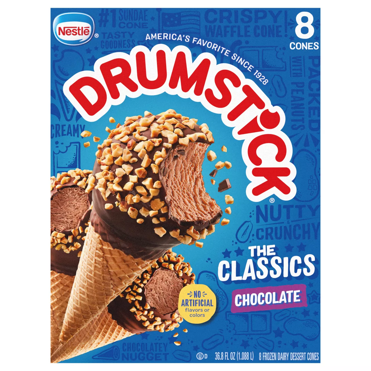 Nestle Drumstick Chocolate Frozen Dairy Dessert Cones