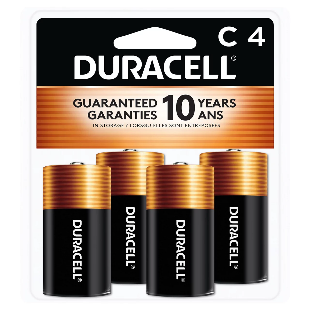 Duracell Coppertop C Alkaline Batteries, 4/Pack