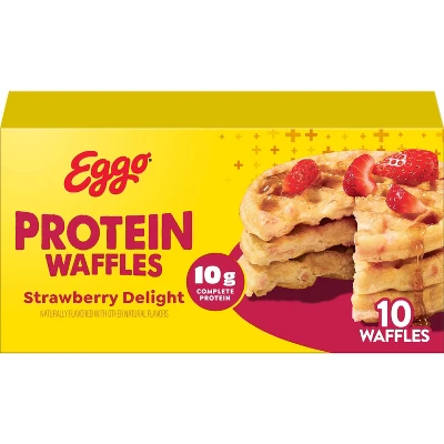 Eggo Fully Loaded Protein Waffles, Frozen Breakfast, Protein Snacks, Strawberry Delight