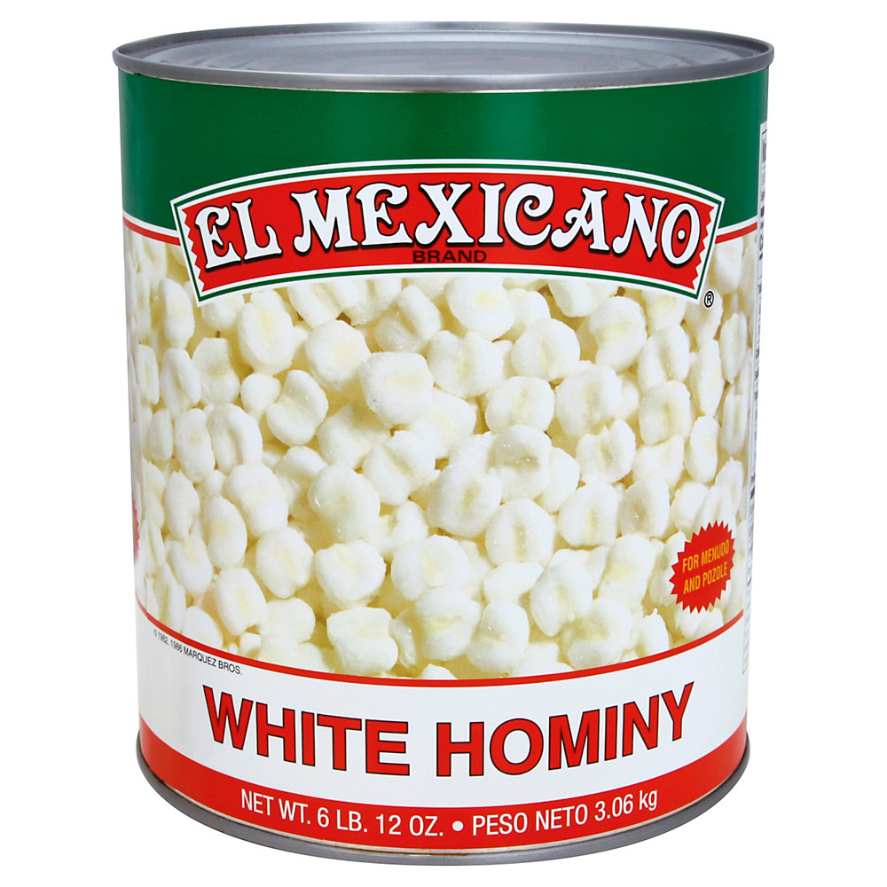 El Mexicano, White Hominy, Canned Vegetables
