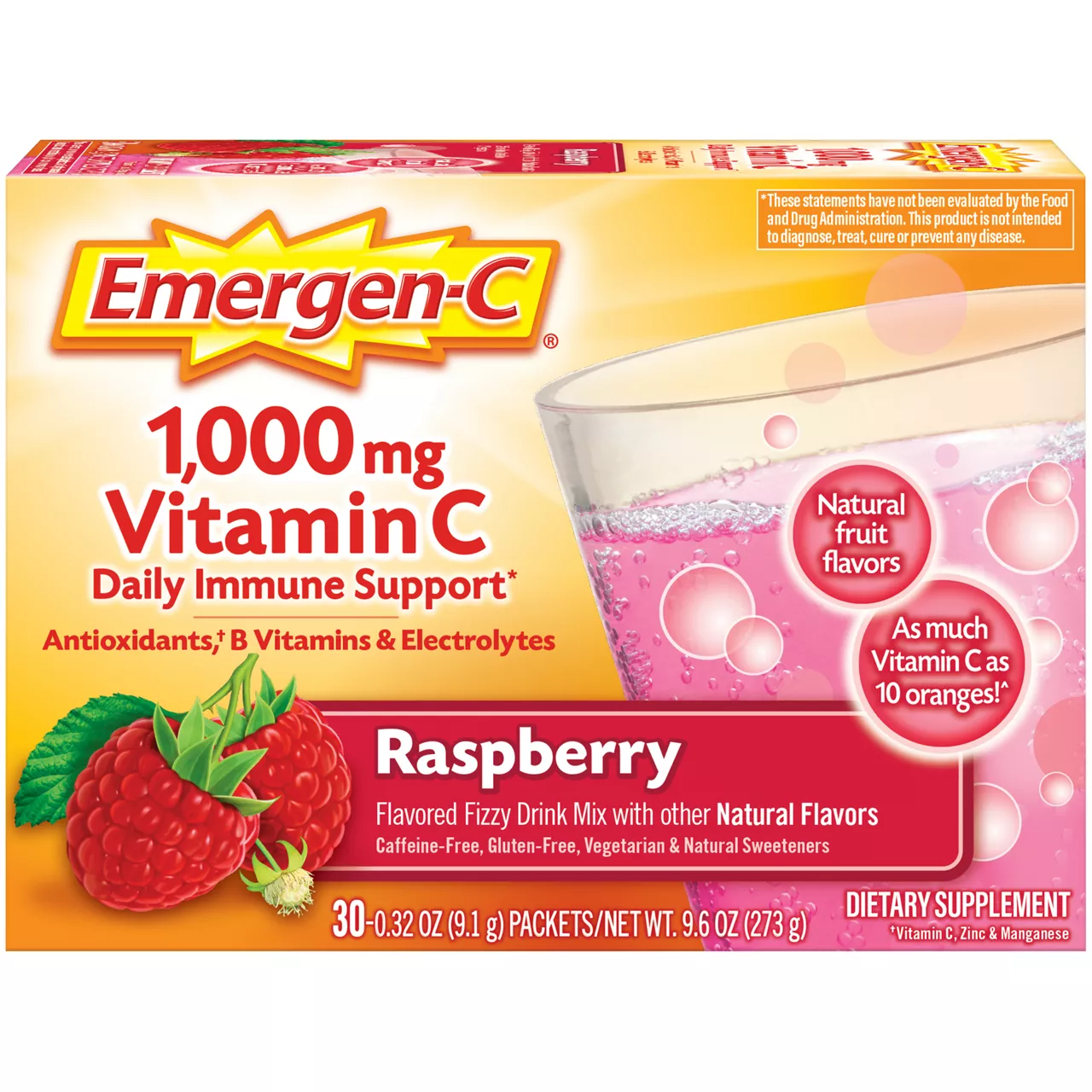 Emergen-C Vitamin C 1000mg Powder , With Antioxidants, B Vitamins and Electrolytes, Dietary Supplement Fizzy Drink Mix