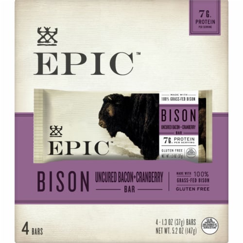 EPIC Bison Bacon Cranberry Protein Bars