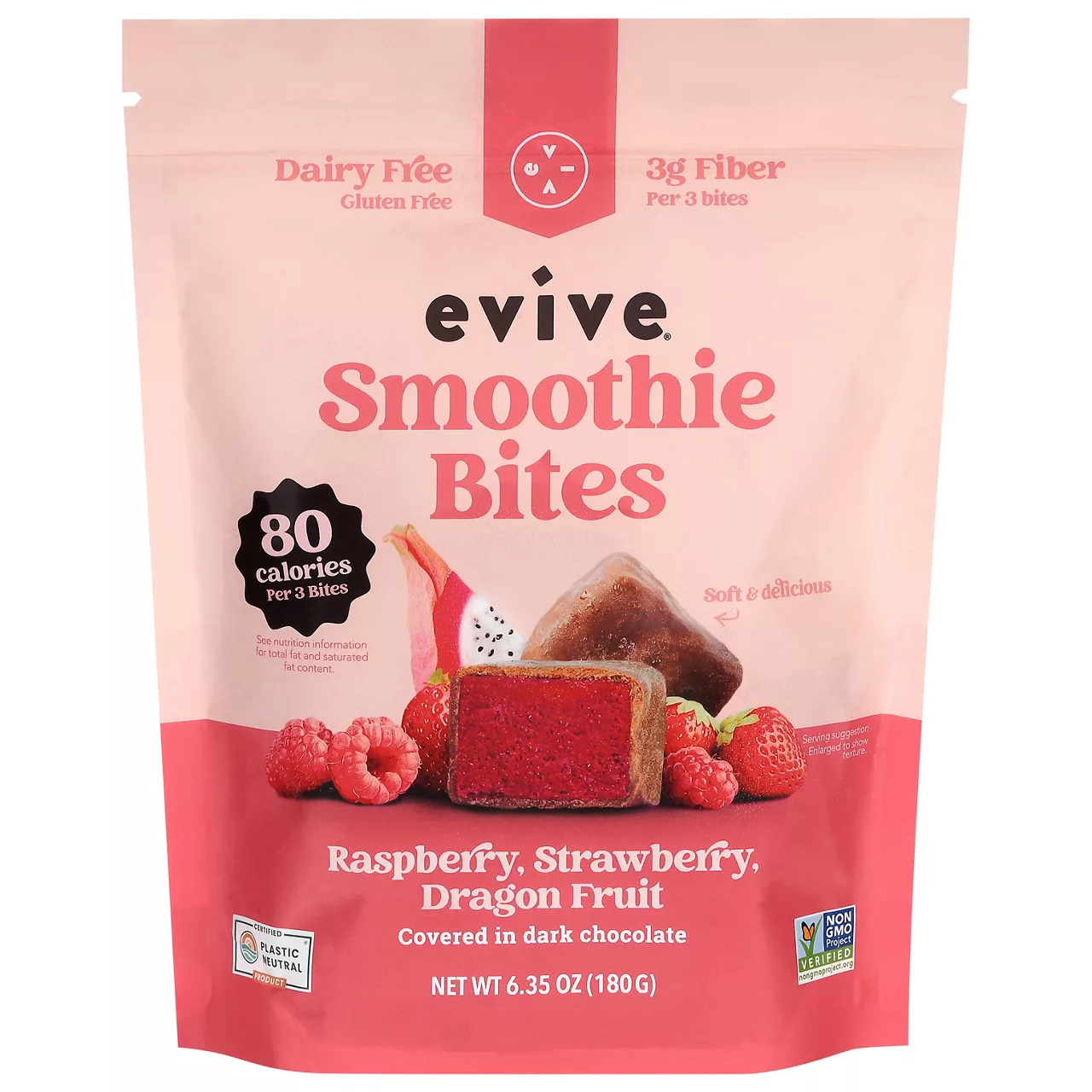 Evive Raspberry, Strawberry, Dragon Fruit Smoothie Bites