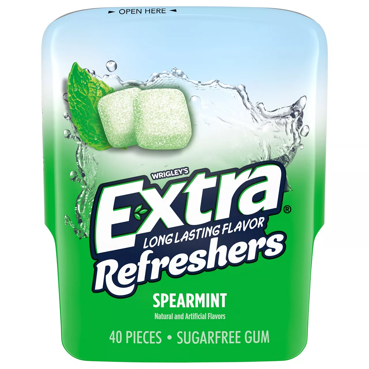 Extra Refreshers Spearmint Sugar Free Chewing Gum - 40 Pieces Bottle