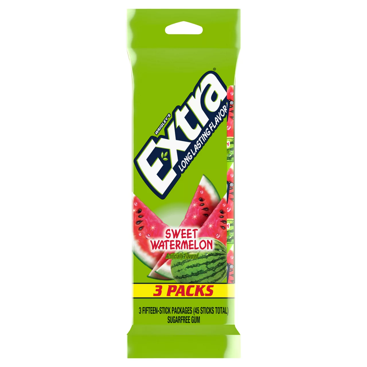 Extra Sweet Watermelon Sugarfree Gum, multipack, 15 Count