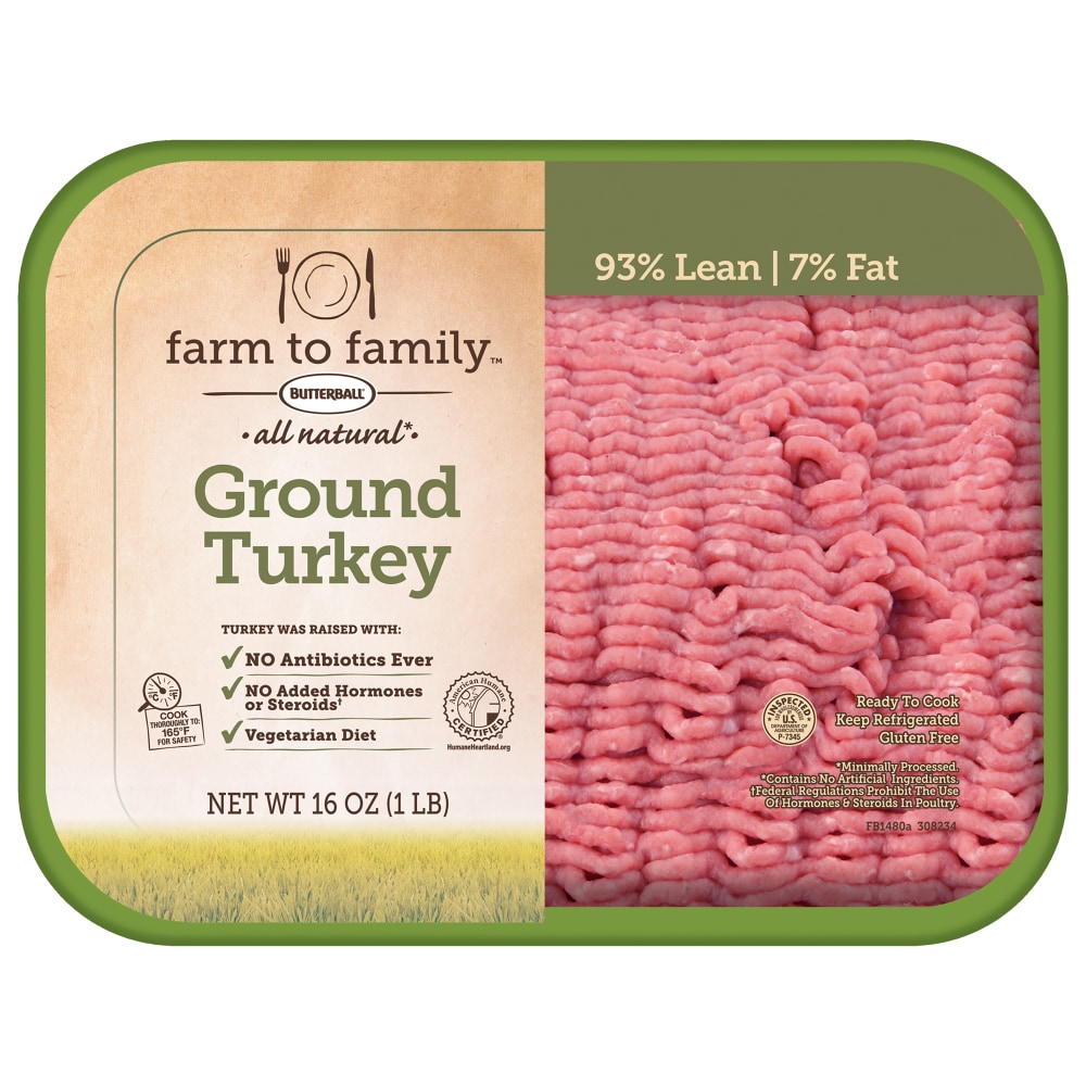 Farm to Family by Butterball, Fresh 93%/7% Lean Ground Turkey, No Antibiotics Ever
