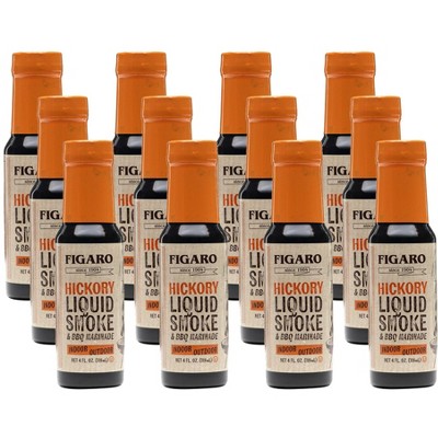 Figaro Hickory Liquid Smoke Barbecue Marinade - 12 pack