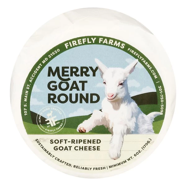 Firefly Farms Cheese, Goat, Merry, Soft Ripened