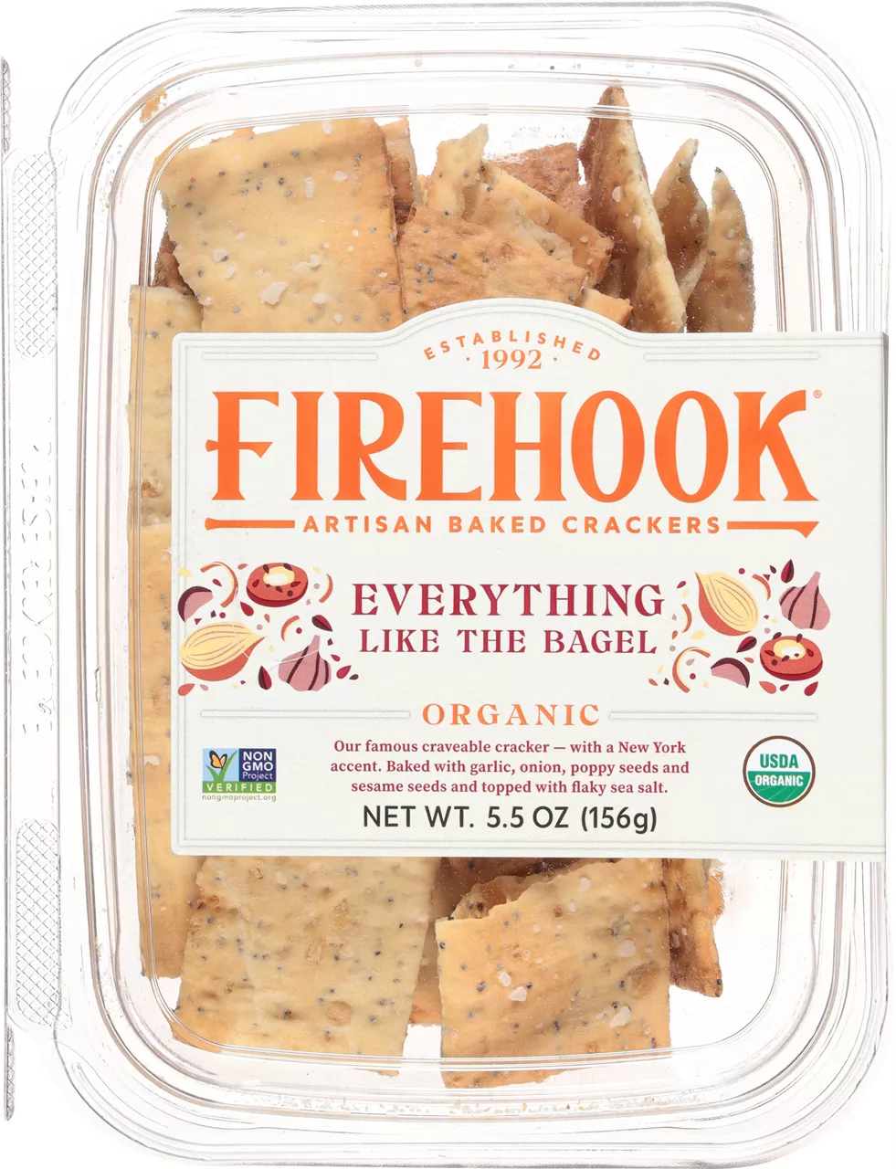 FIREHOOK BAKED CRACKERS Organic Everything Like The Bagel Baked Crackers