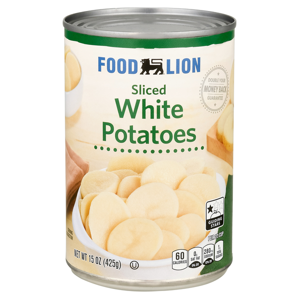 Food Lion Potatoes, White, Sliced
