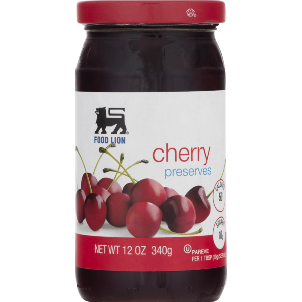 Food Lion Preserves, Cherry, Jar