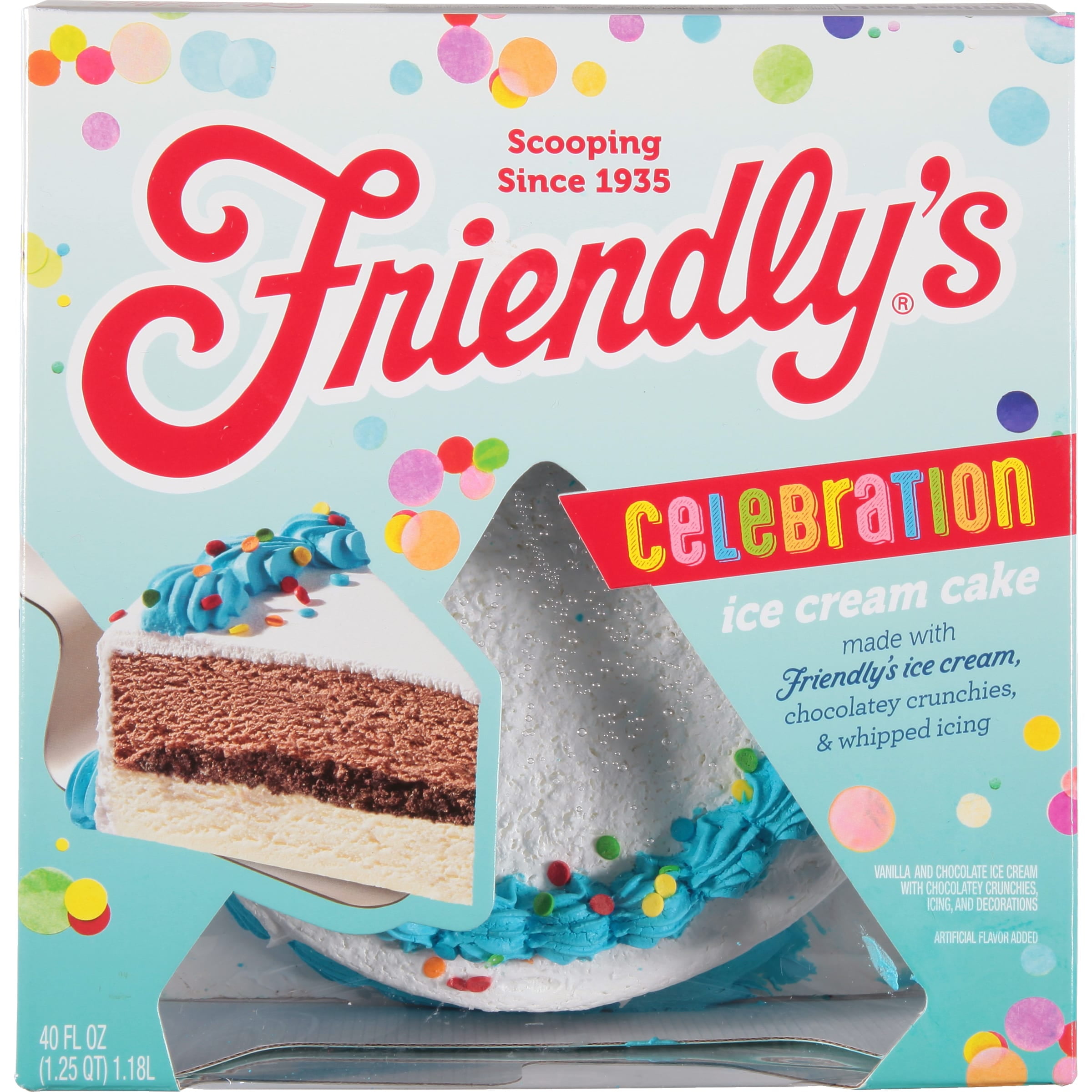 Friendly'S, Premium Ice Cream Cake, Chocolate Vanilla, Chocolate Vanilla