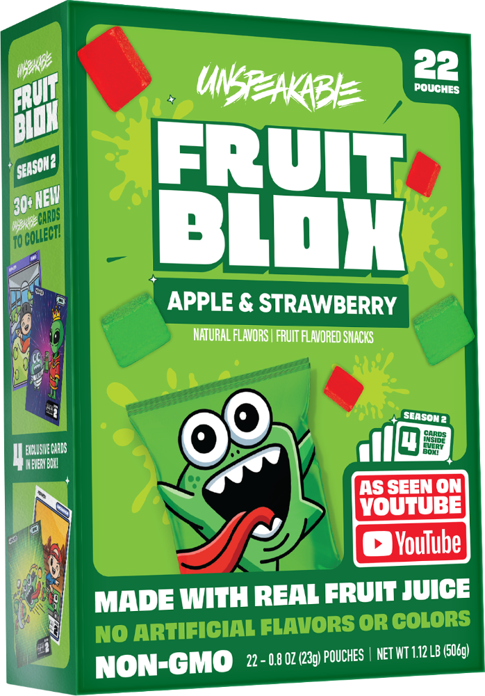 FruitBlox Unspeakable Apple Strawberry Fruit Snacks, 22 Count