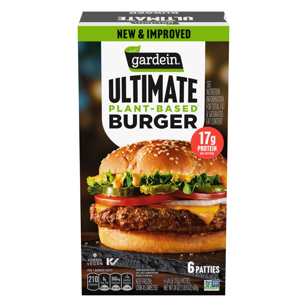 Gardein Ultimate Plant-Based Burger, 1/4 lb. Frozen Patties, 6-Count