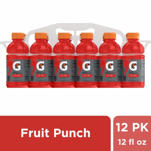 Gatorade Fruit Punch Thirst Quencher 144 Fluid Ounces 12Pk Plastic Bottles