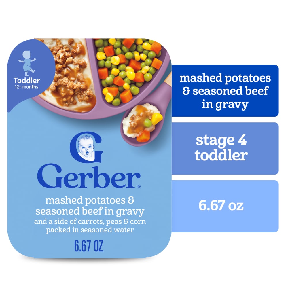 Gerber Mealtime For Toddler Mashed Potatoes & Seasoned Beef Toddler 12+ Months Baby Food