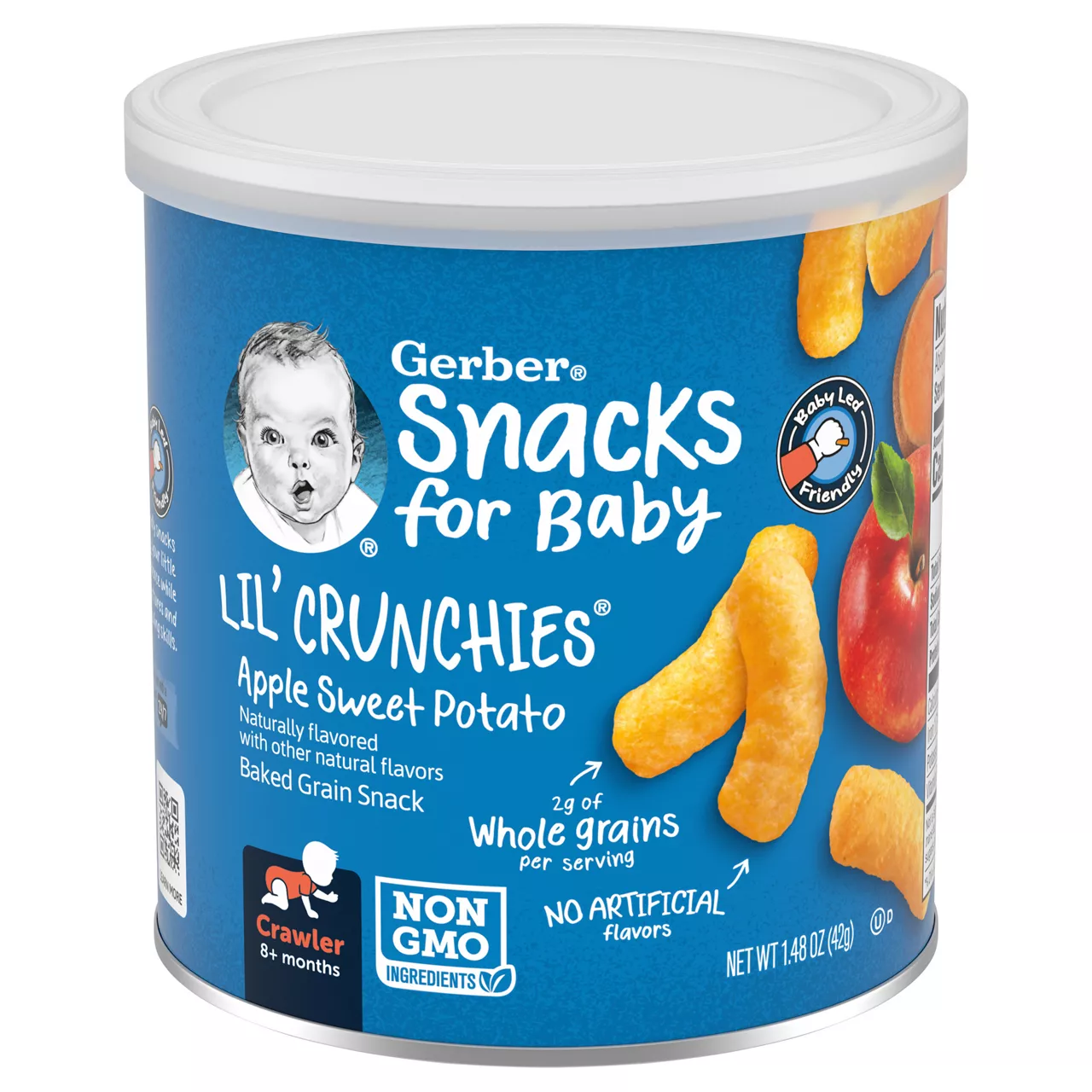 Gerber Snacks for Baby Baked Snack, Apple Sweet Potato, Lil' Crunchies, Crawler