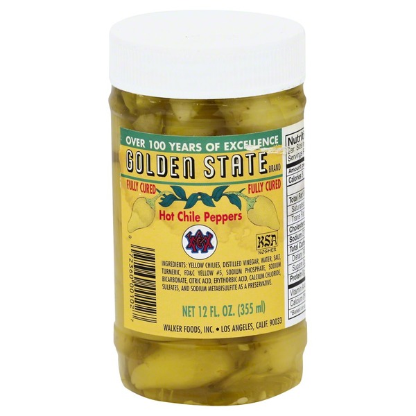 Golden State Peppers, Hot, Chili, Jar