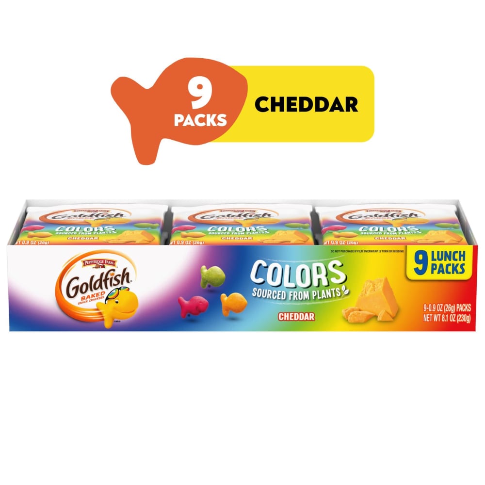 Goldfish Colors Cheddar Crackers, Snack Pack